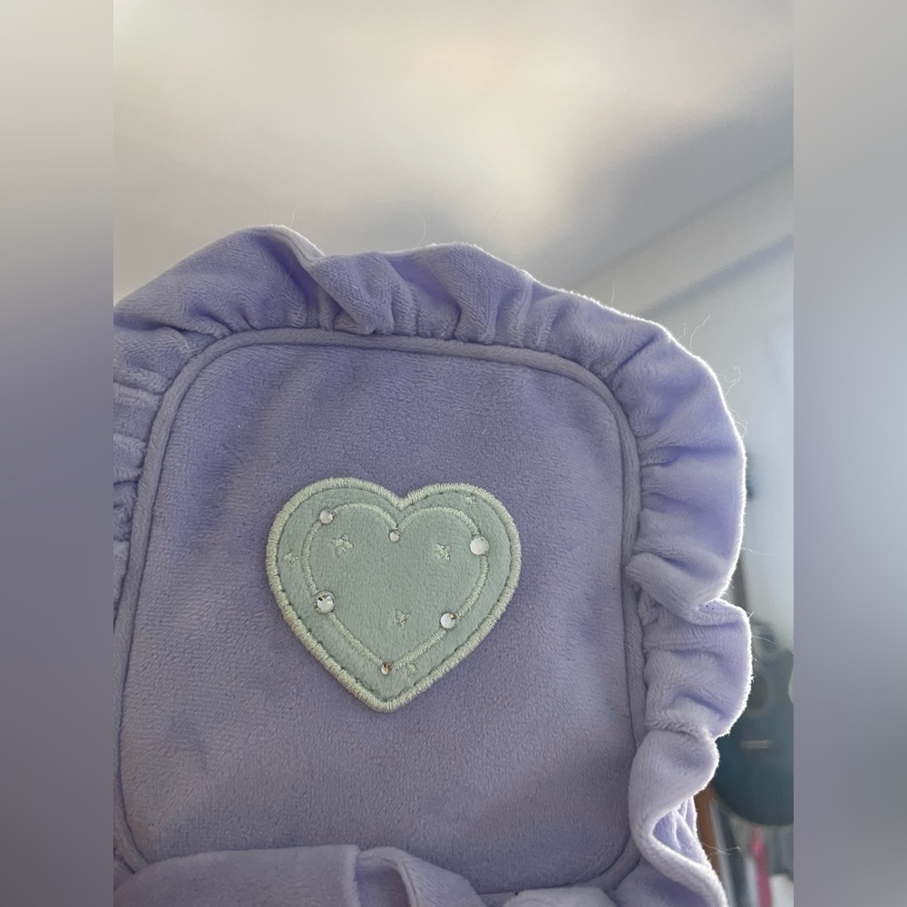 Stoney clover lane ruffle pouch with heart patch SEEING STARS collection